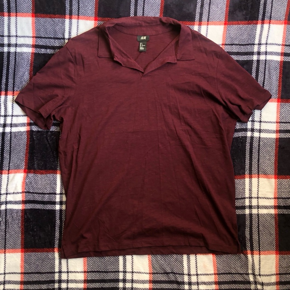 H&M BRAND NEW BURGUNDY/MAROON POLO SHIRT